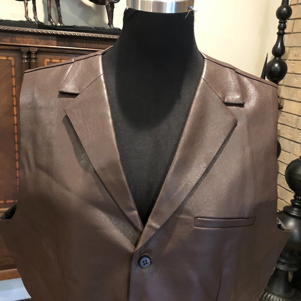 #71   Cool Faux Leather  Vest